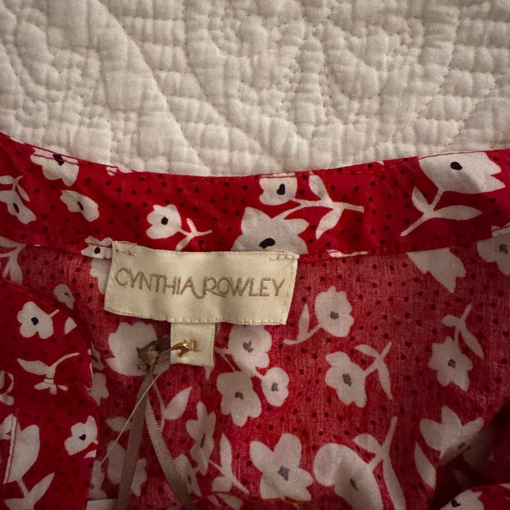Red flower blouse